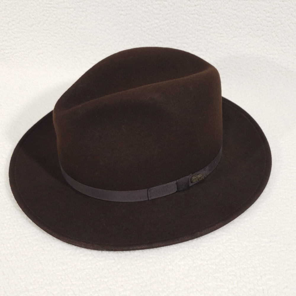Country Gentleman Wilton Fedora Mens Large 100% Wool Brown Felt Water Repellent